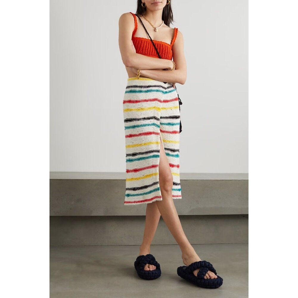 ALANUI Island Waves Skirt White Multicolor